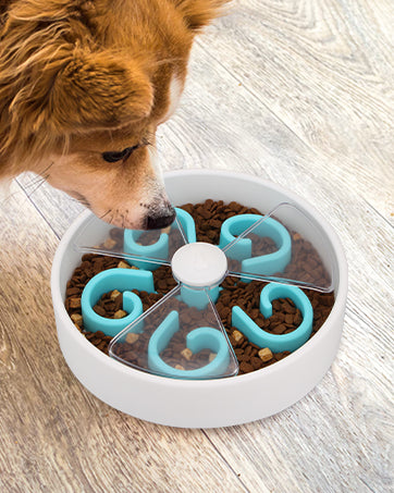 Comedouro lento interativo para cães design labirinto