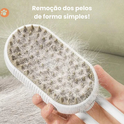 Escova Removedora de Pelos a Vapor 3 em 1