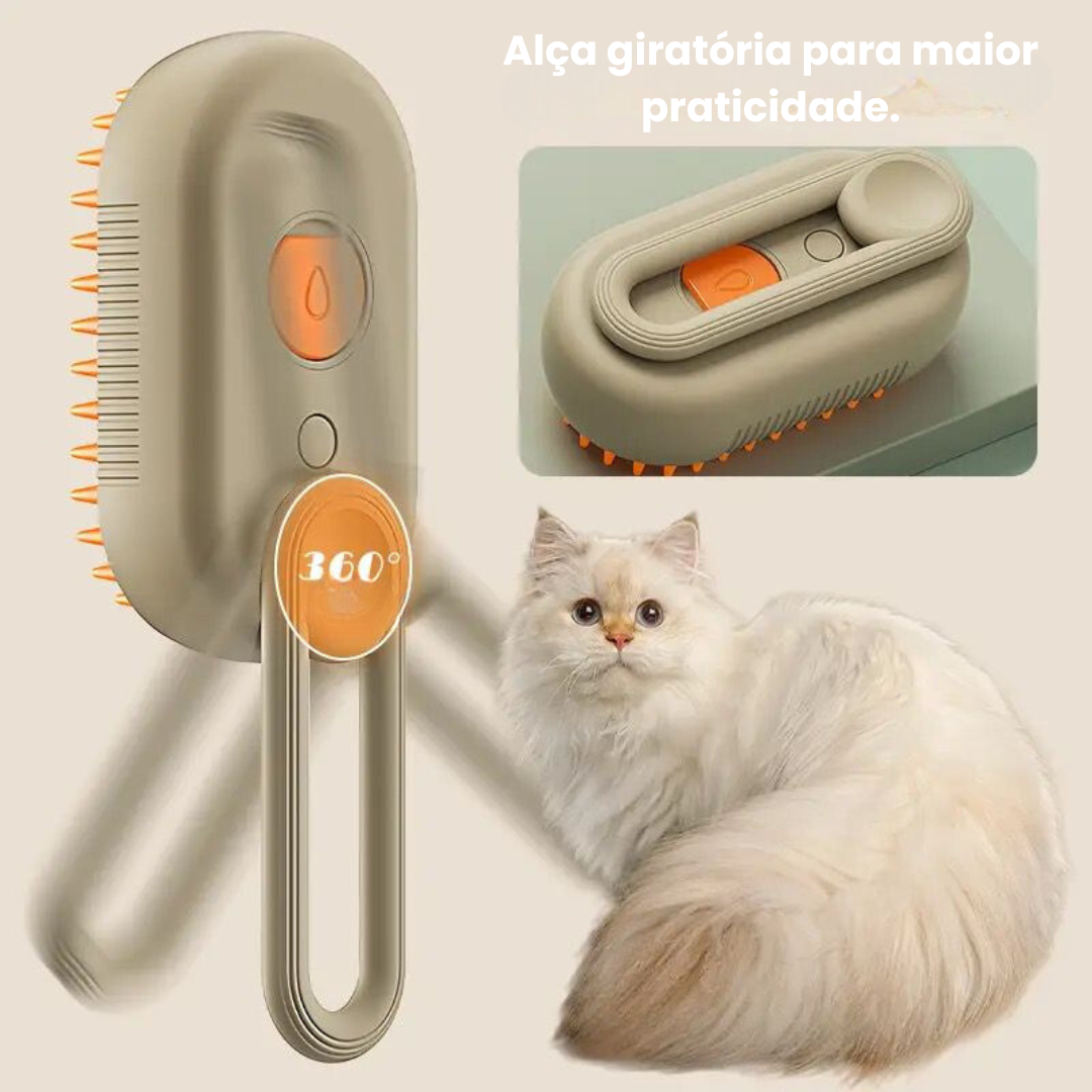 Escova Removedora de Pelos a Vapor 3 em 1