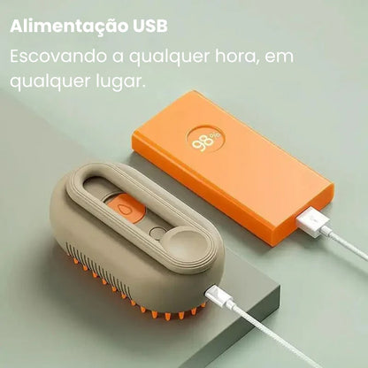 Escova Removedora de Pelos a Vapor 3 em 1
