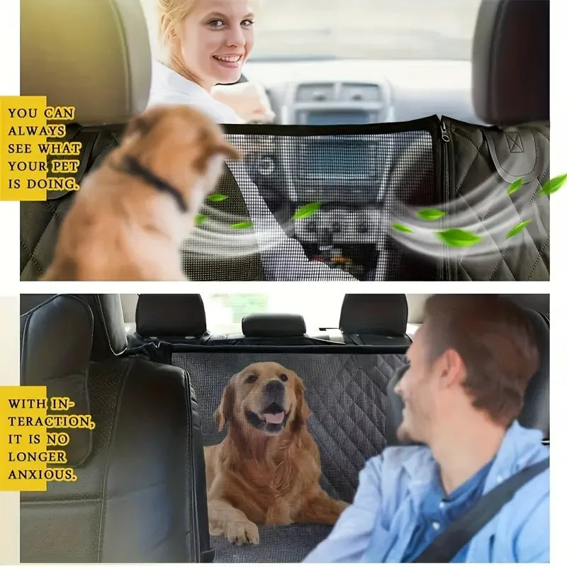 Capa Impermeável para Banco Traseiro com Janela de Malha – Protetor de Assento para pets