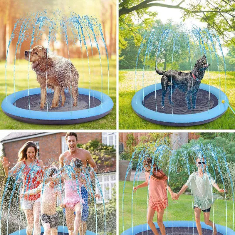 Piscina Inflável com Aspersor para Pets e Crianças