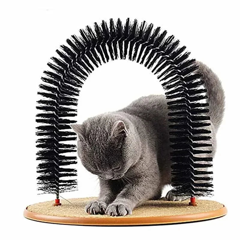 Autoescova para Gatos com Arco – Brinquedo de Higiene e Arranhador Integrado