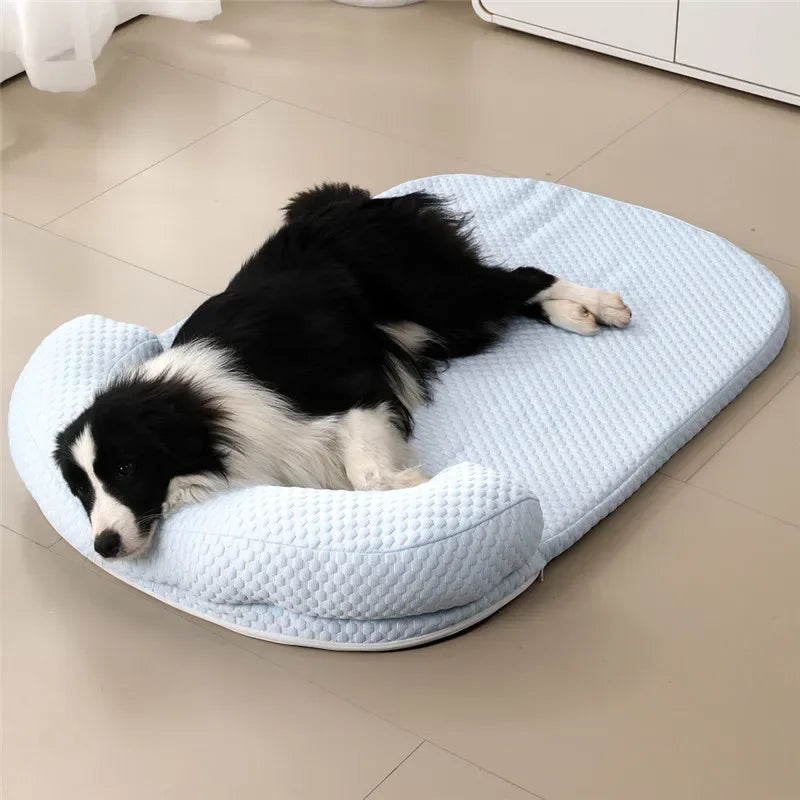 Tapete Refrescante para Pets – Seda de Gelo, Espuma Macia e Design Sofá para o seu pet