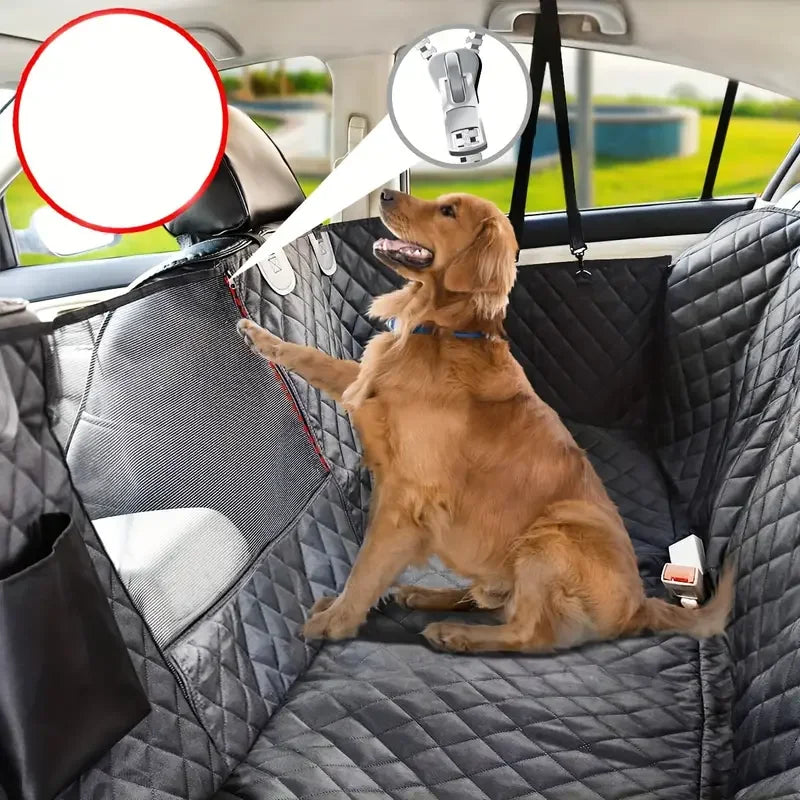 Capa Impermeável para Banco Traseiro com Janela de Malha – Protetor de Assento para pets
