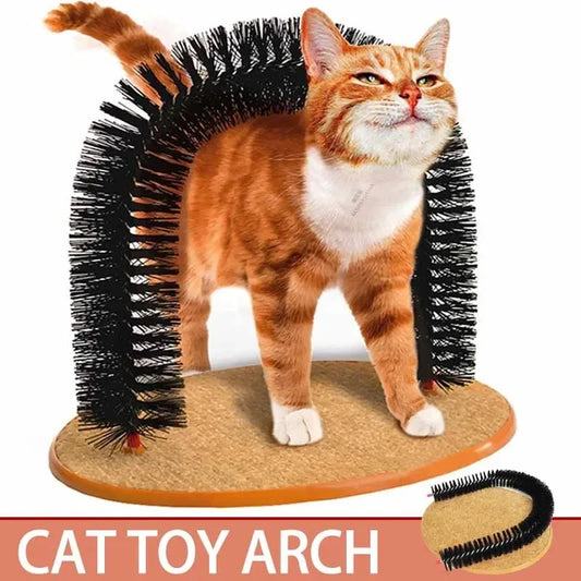 Autoescova para Gatos com Arco – Brinquedo de Higiene e Arranhador Integrado